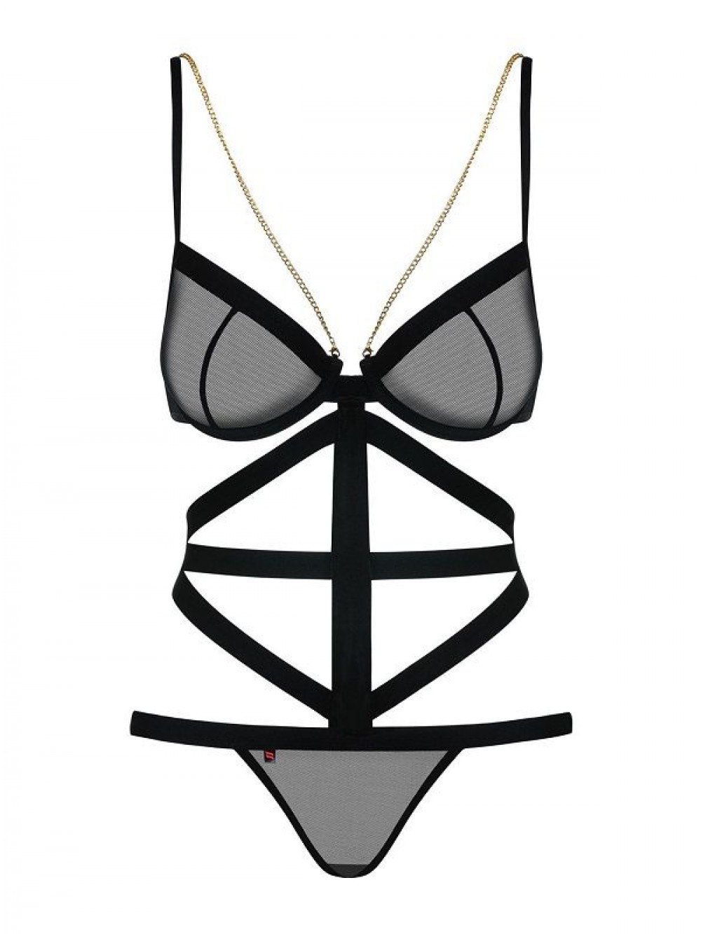 Боди Obsessive B 124 teddy, Чёрный, S/M Obs_B 124 teddy S/M - Obsessive - Эротические боди - Купить