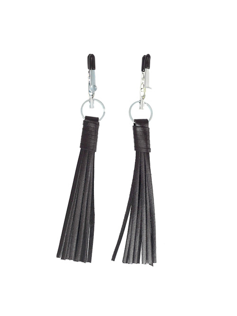 Nipple Clamps With Black Leather Tassels