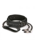 Leather Collar With Nipple Chains 8718627528310
